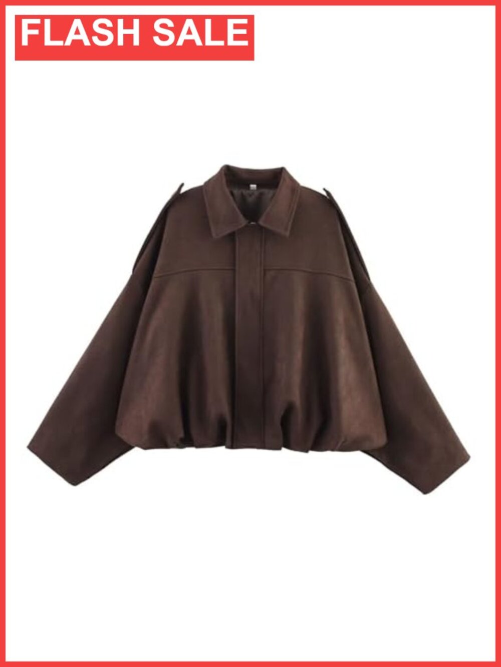 Faux Suede Bomber Jacket Oversized Crop Streetwear Women's Outerwear